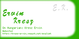 ervin kresz business card